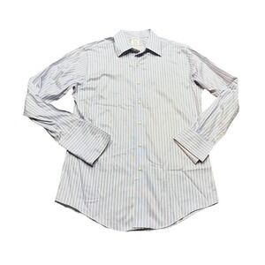 Brooks Brothers Regent Dress Shirt Men 15-33 Blue Red White Stripe Supima Cotton